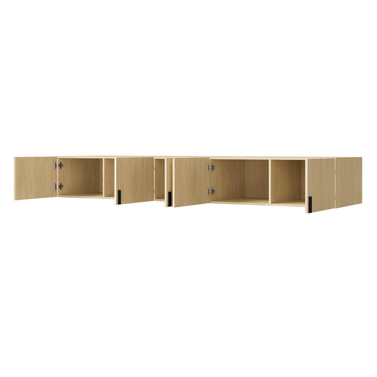 AUFSATZ für Schrank Napoli 5D 250 Eiche Cremona (schwarzer oder goldener Griff) - Eichefarben/Silberfarben, Holzwerkstoff/Kunststoff (250/35/60cm) - mzm24