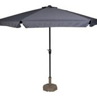 SONNENSCHIRM ZUM AUFKLAPPEN Gemini - Grau - 300/300/ cm - Grau, Metall (300/300cm) - Lesli Living