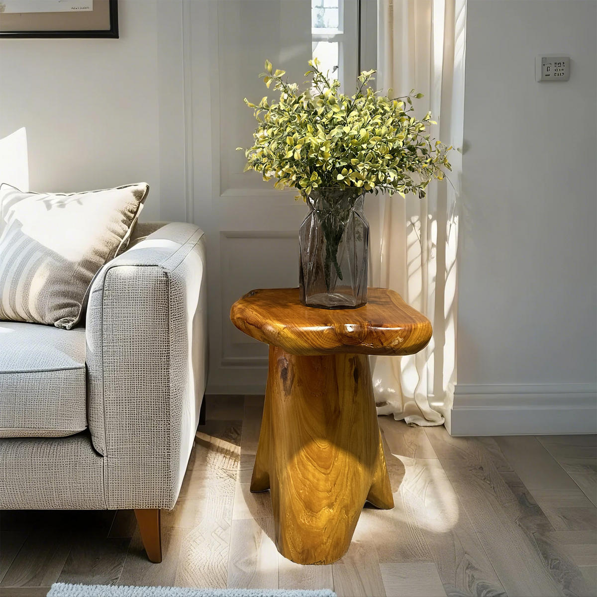 COUCHTISCH 35/30/37 cm Naturholz aus massiven Tannenholzwurzeln mit unregelmäßiger Form - Naturfarben, Holz (35/30/37cm) - OKWISH