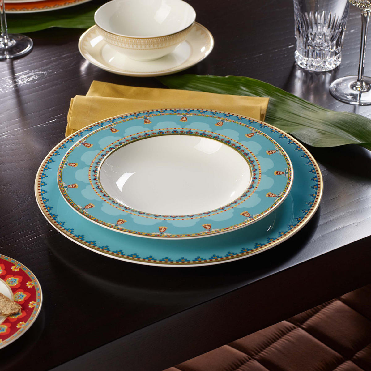 SUPPENTELLER Samarkand Aquamarin bunt ø 24,8 cm 6er Set - Multicolor, Keramik (24.8cm) - Villeroy & Boch