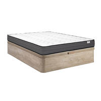 MATRATZE und Bettgestell mit Lattenrost und Bettkasten - 2 Personen - Stoff, Holz, Platte - Naturfarben Hell - - Naturfarben, Holz/Holzwerkstoff (160/200cm) - Vente-Unique