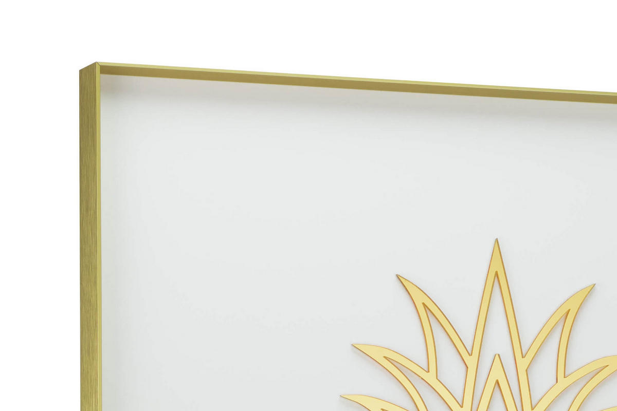 WANDBILD Gold 50/70 cm - Goldfarben/Weiß, Glas (1.8/70cm) - KUNSTLOFT