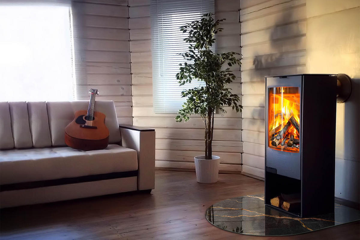 GLASPLATTE für Kamin 100x100 cm Schwarz - Schwarz, Glas (100/100/0.4cm) - ArtPrintCave