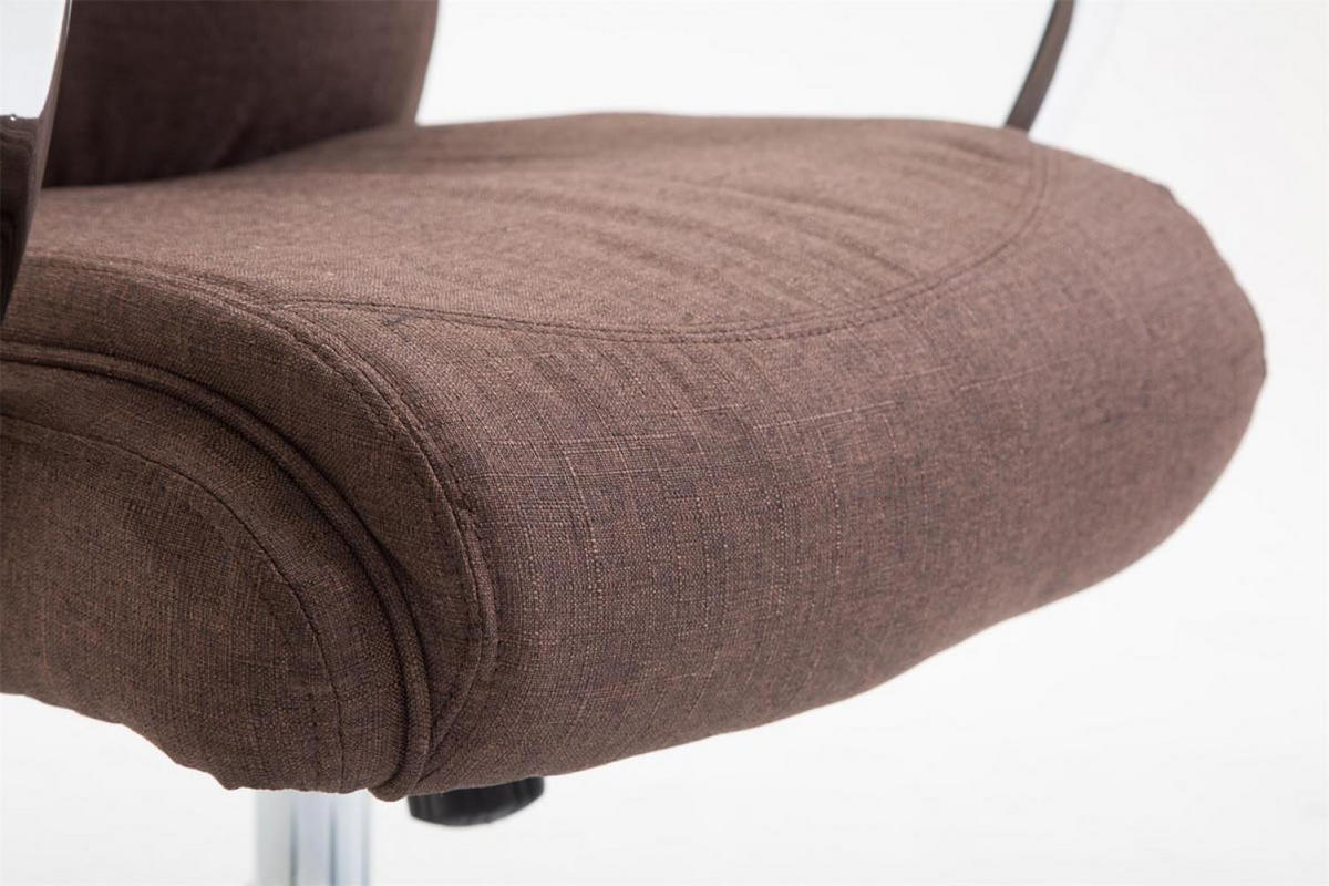 CHEFSESSEL Stoff Braun - Chromfarben/Braun, Textil/Metall (65/115/73cm) - CLP