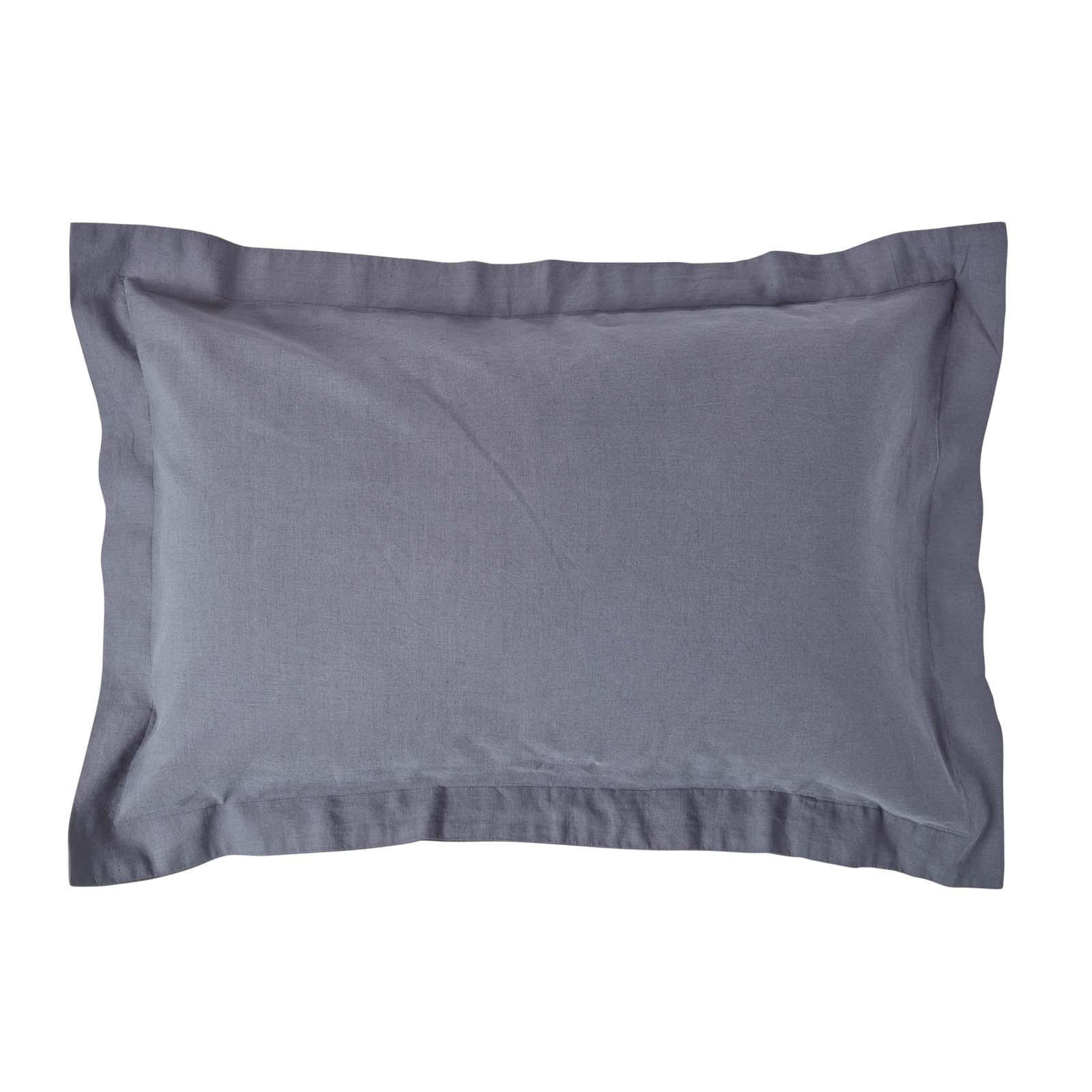 KISSENBEZUG Leinen mit Stehsaum - Dunkelgrau, Textil (50/90cm) - Homescapes
