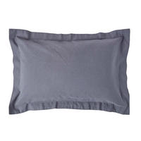 KISSENBEZUG Leinen mit Stehsaum - Dunkelgrau, Textil (48/74cm) - Homescapes