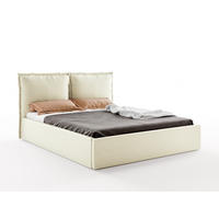POLSTERBETT MIRA 180x200 cm mit Bettkasten, Stauraum und Metall-Lattenrost – VIBE Creme - Creme/Schwarz, Textil/Metall (180/200cm) - Luxkor24