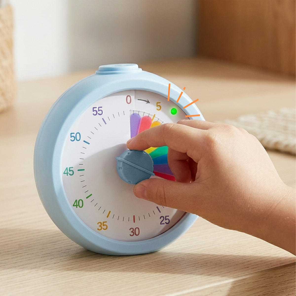 TIMER Blå visuell plast 60 minuter fyrkantig - Blå, Plast (9/9/4.5cm) - Relaxdays