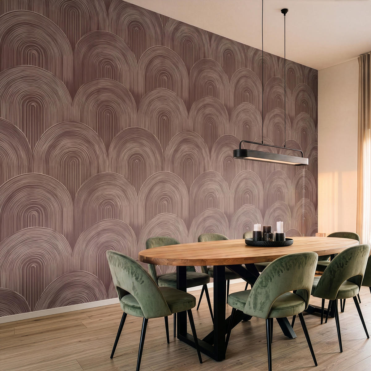 TAPETE - Rhythmic - Aufschlag - Braun - 450x280 cm - Dunkelbraun, Papier (450/280cm) - OnlyWow