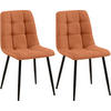 STUHL 2er Set Stoff Orange - Schwarz/Orange, Textil/Metall (45/84/55cm) - CLP