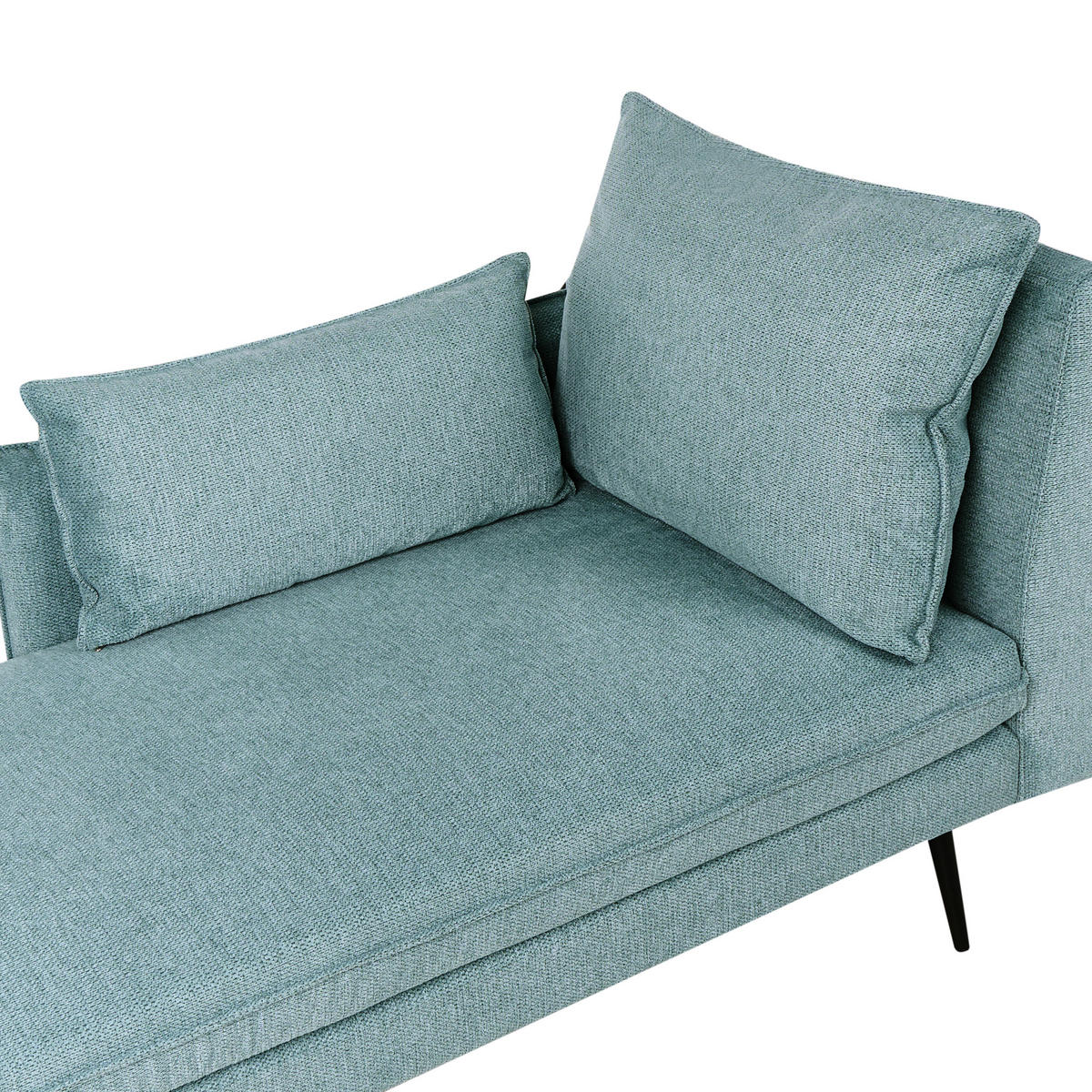 ČALOUNĚNÉ LEHÁTKO CHAISE LONGUE PRAVOSTRANNÉ Látka Světle modré Yerres - modrá/černá, textil (168/79/87cm) - Beliani