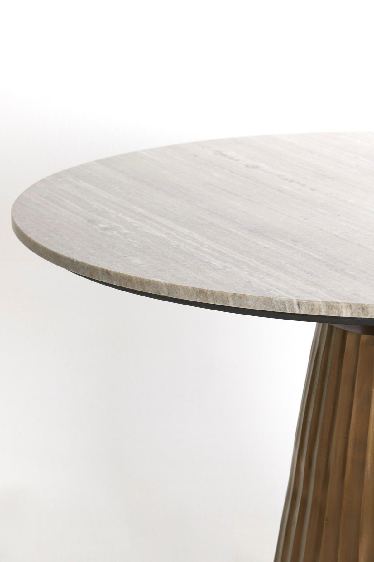 ESSTISCH Rianne Braun Ø100/75 cm - Bronzefarben, Metall (100/100/75cm) - Light & Living