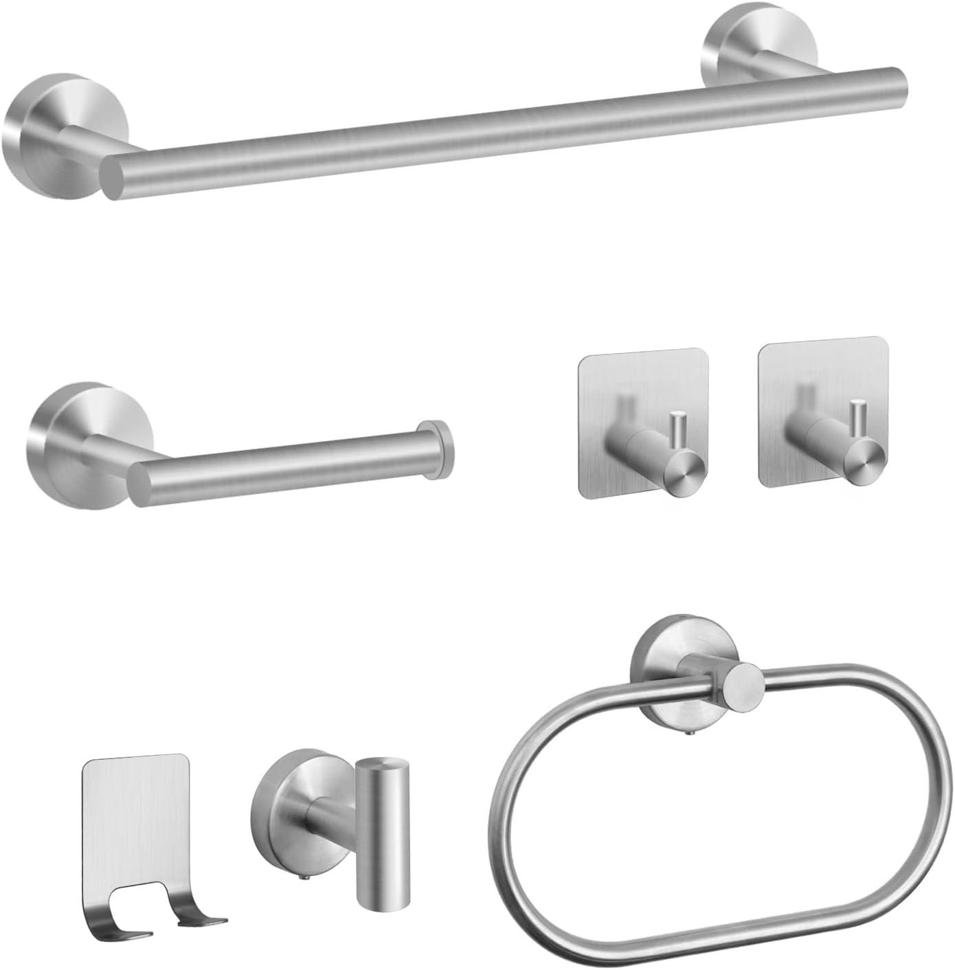 BADEZIMMER-REGAL-SET, silber, 42/18/6 cm - Silberfarben, Metall (18/6/42cm)