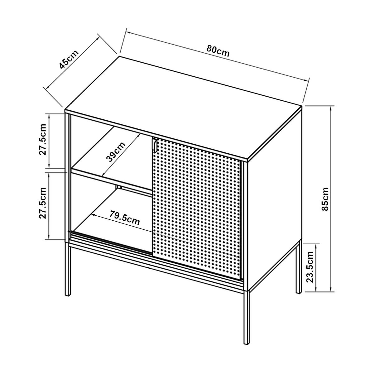SIDEBOARD Eidsvoll - Schwarz/Grün, Metall (80/85/45cm) - [en.casa]