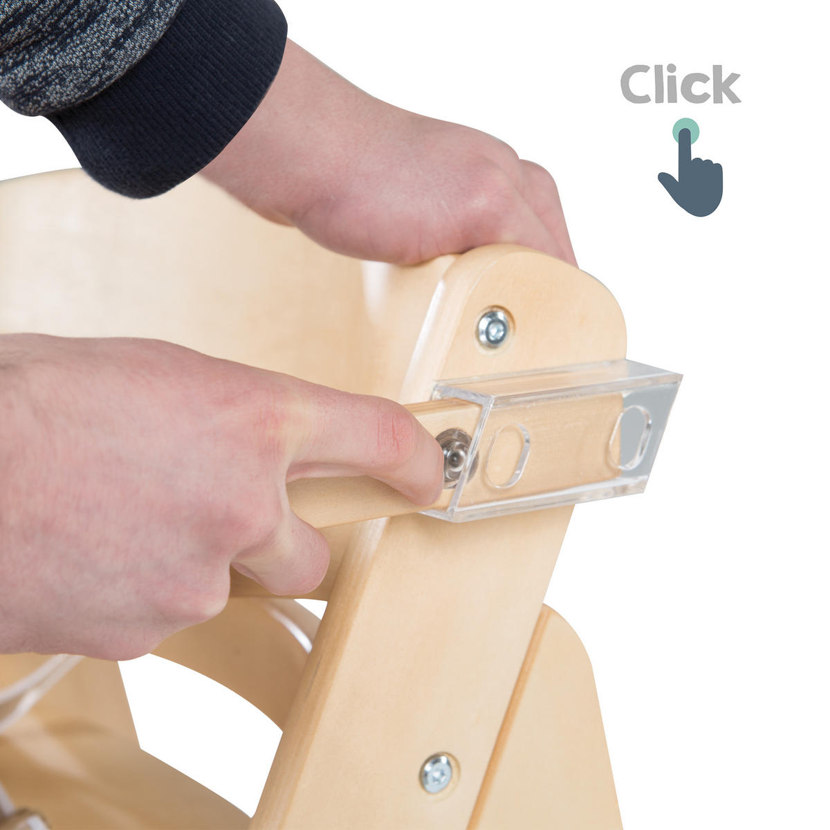 KINDERHOCHSTUHL - Sit Up 'CLICK & FUN' - natur lackiert - Naturfarben, Holzwerkstoff (50/80/54cm) - Roba