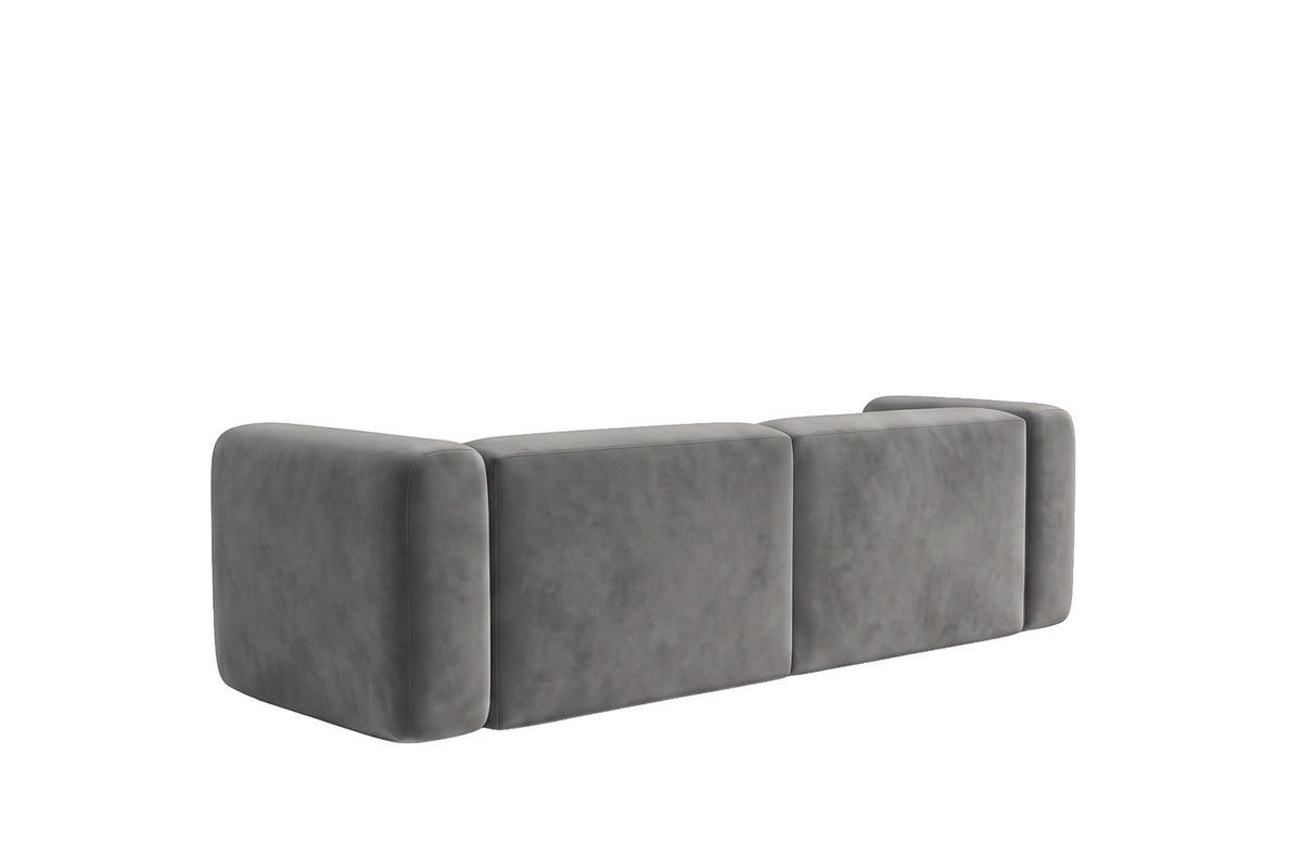 SOFA 2-Sitzer, Velvet-Stoff Bluvel, Aschgrau, GRETA - Grau, Holz (228/70/89cm) - Kaiser Möbel