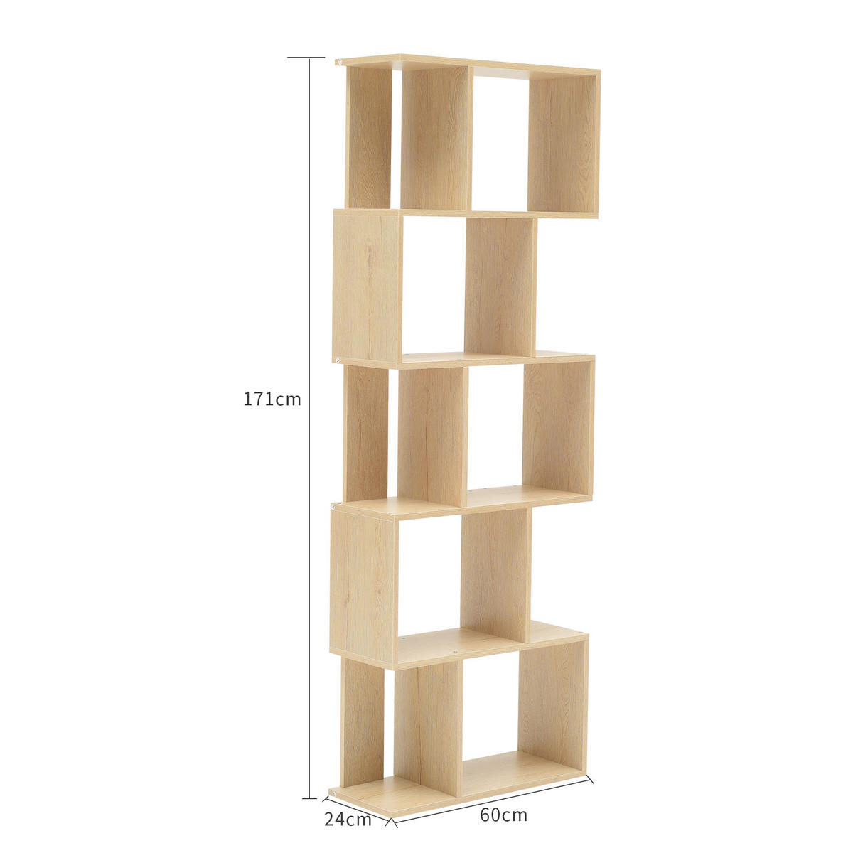 BÜCHERREGAL Beige 24/60/169 cm - Beige, Holzwerkstoff (24/169/60cm) - Mobili Rebecca