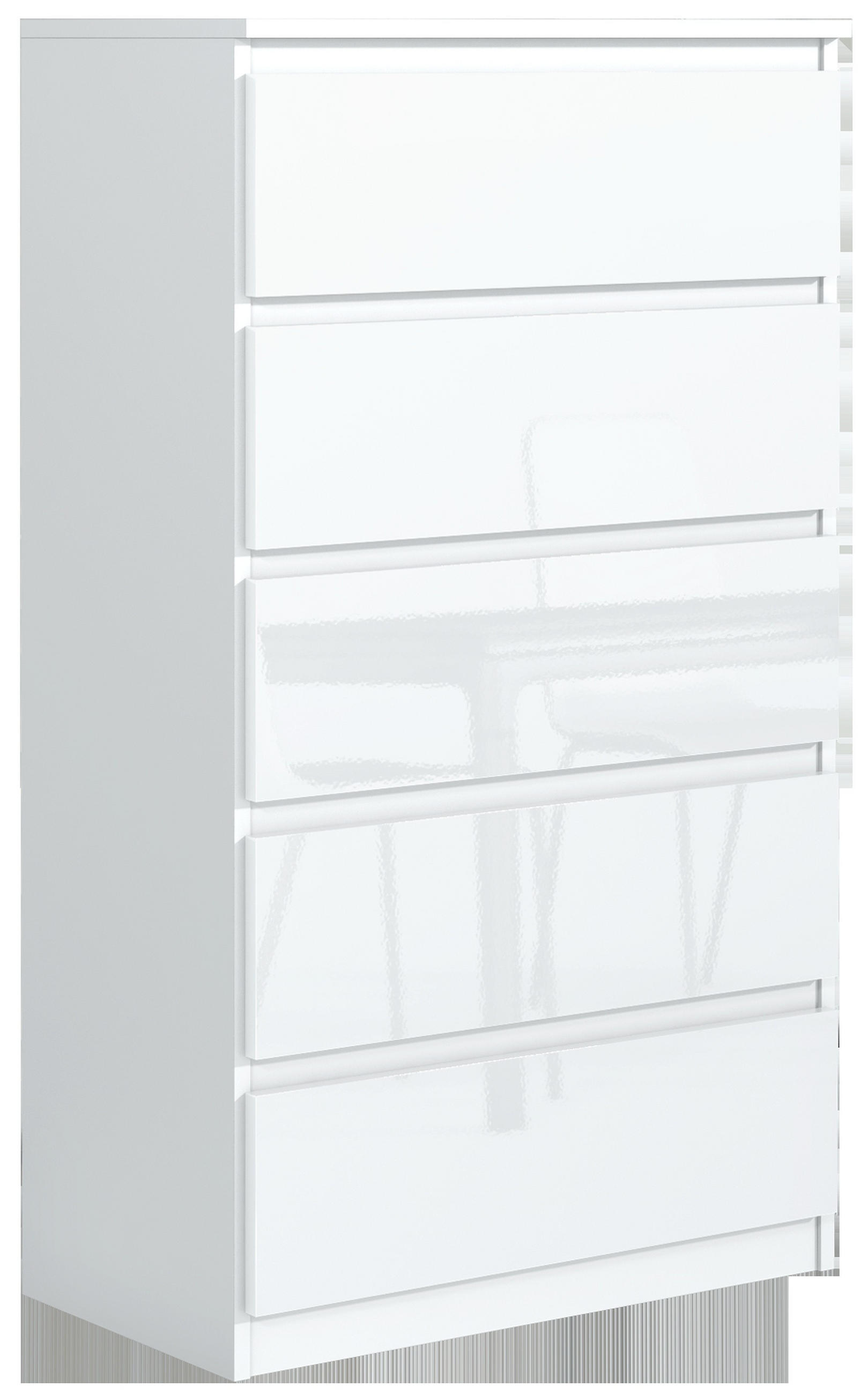 KOMMODE Weiß, Hochglanz 70/125/39 - Schwarz Hochglanz/Weiß, Holzwerkstoff (70/125/39cm) - RAUMHIRSCH FURNITURE