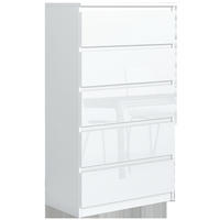 KOMMODE Weiß, Hochglanz 70/125/39 - Schwarz Hochglanz/Weiß, Holzwerkstoff (70/125/39cm) - RAUMHIRSCH FURNITURE