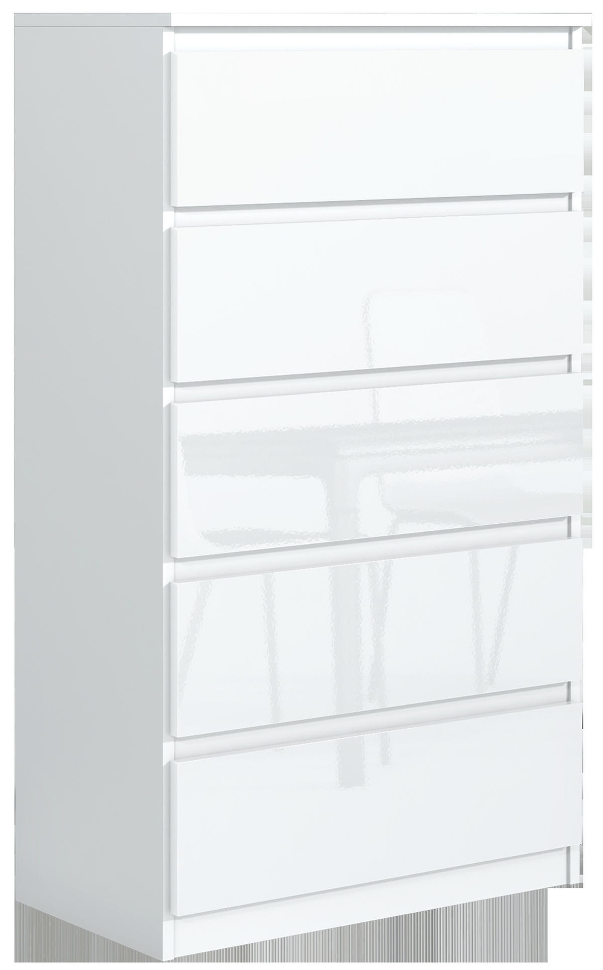 KOMMODE Weiß, Hochglanz 70/125/39 - Schwarz Hochglanz/Weiß, Holzwerkstoff (70/125/39cm) - RAUMHIRSCH FURNITURE