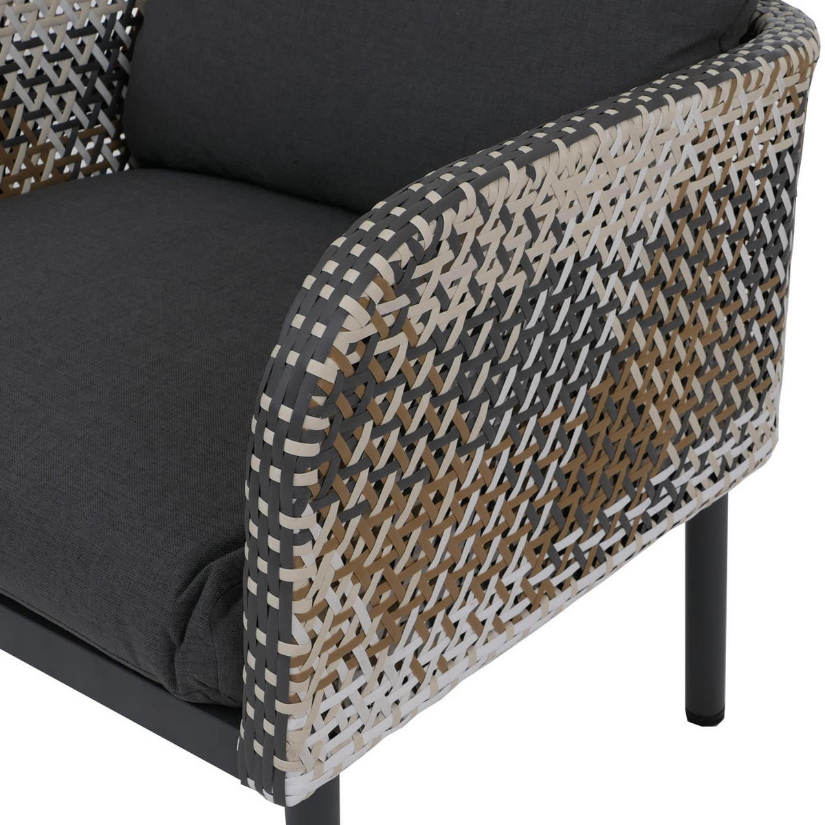 POLY-RATTAN SADA Tmavě šedá - tmavě šedá, kompozitní dřevo - MCW