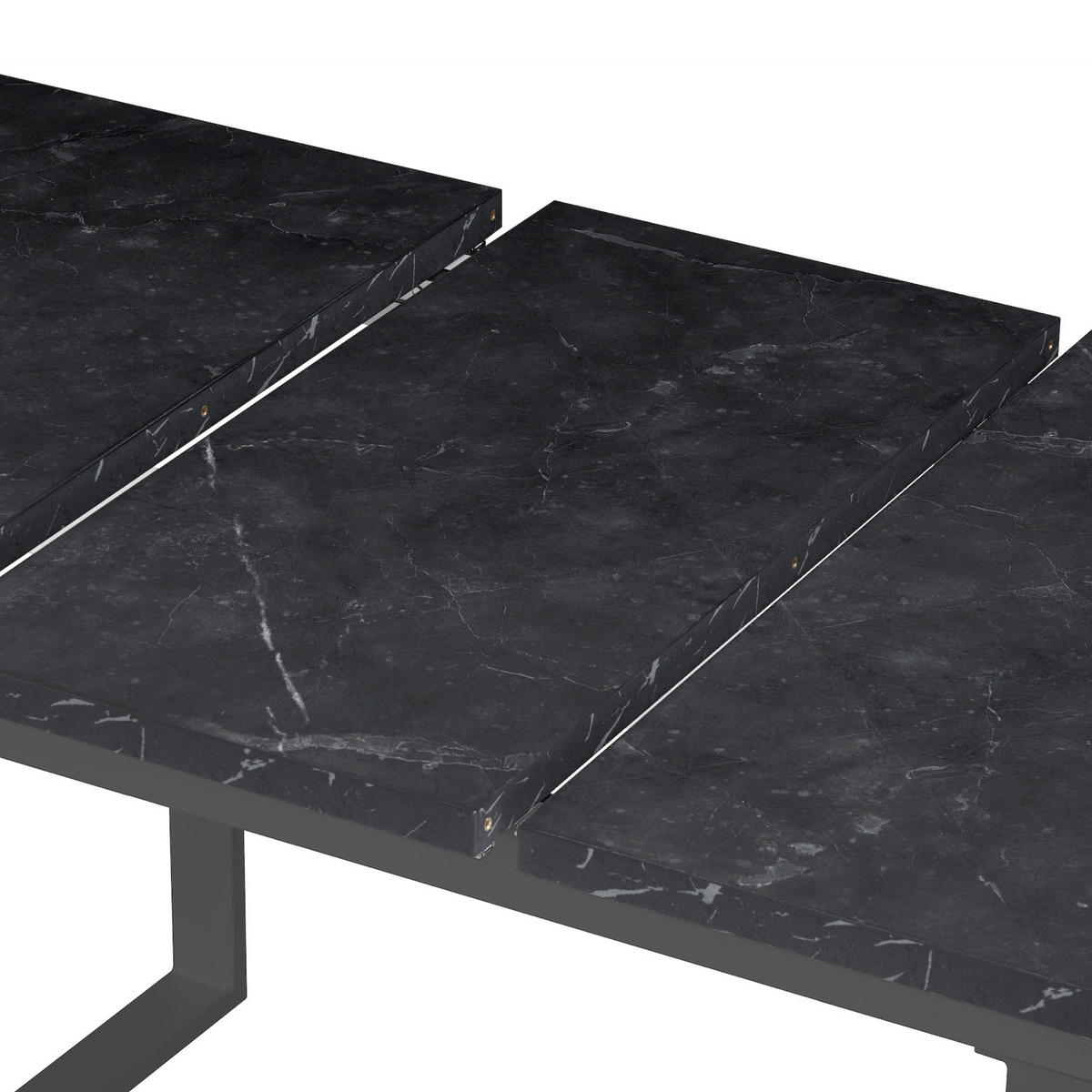 ESSTISCH ANNA 120-160/80/76 cm Marmor-Schwarz - Anthrazit/Schwarz, Holzwerkstoff/Metall (80/120/77cm) - B&D Home