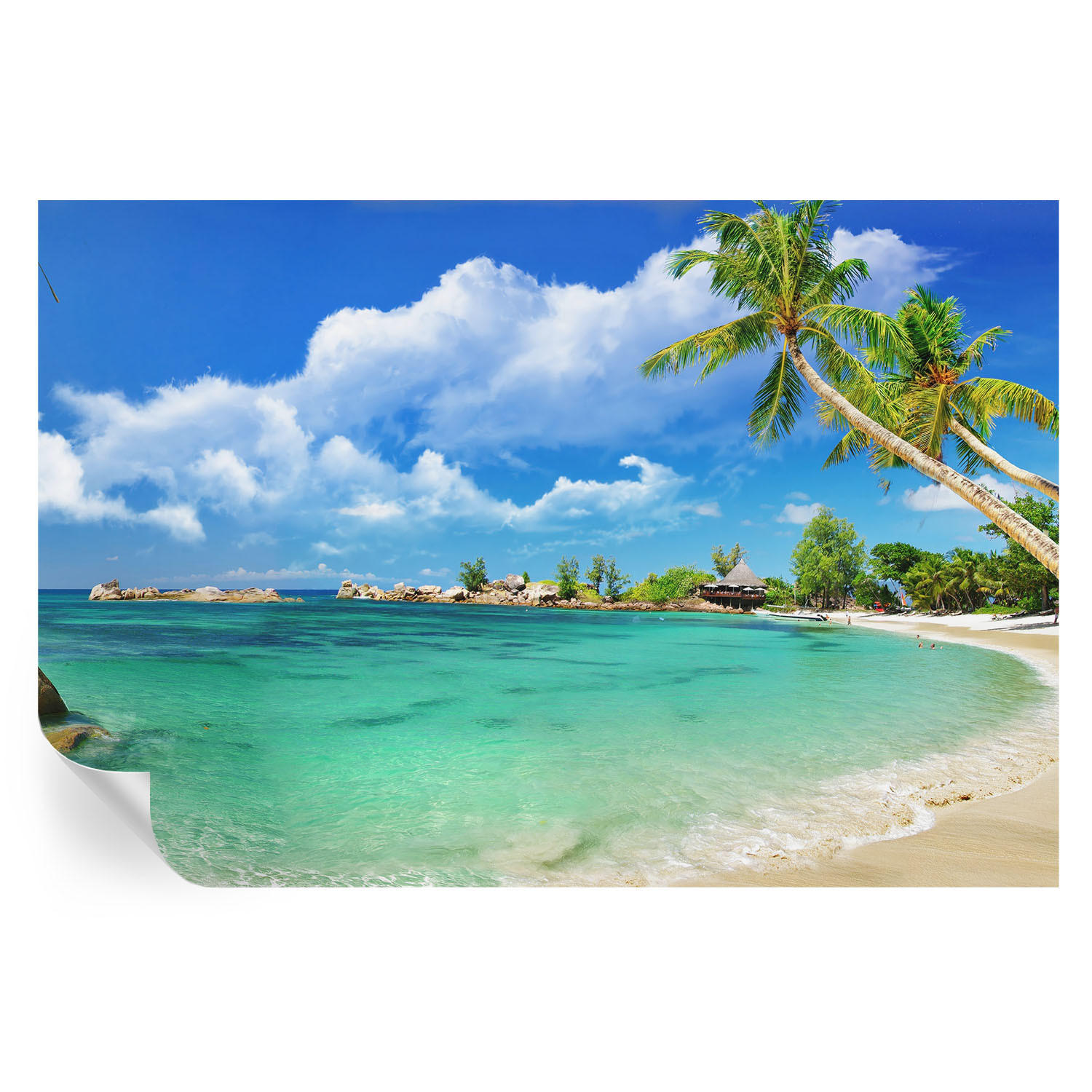 FOTOTAPETE 104x70 cm - Tropisches Paradies - Blau, Textil (104/70cm) - Wallfluent