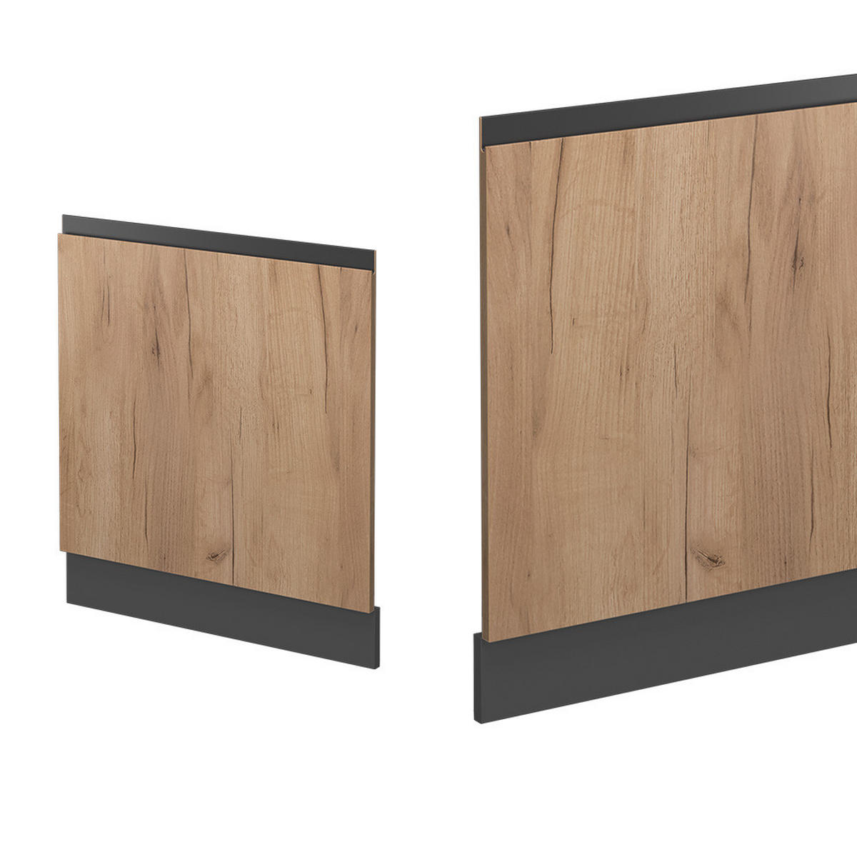 FRONTBLENDE R-Line Goldkraft Eiche 59.6 cm J-Shape, ohne AP - Honigeiche/Anthrazit, Holzwerkstoff (59.6/57.2/1.6cm) - Vicco