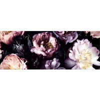 GLASBILD 80x30 cm Vintage Blumen rosa lila - Gelb, Glas (80/30cm) - artissimo