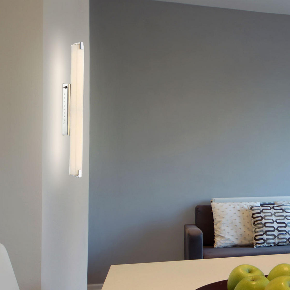 LED WANDLEUCHTE IGINO Silber Chrom - Silberfarben, Glas (6/58.5/9.4cm) - Globo Lighting