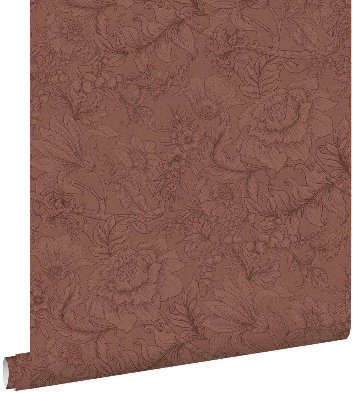 TAPETE Blumenmuster 50 x 900 cm - Terracotta, Papier (50/900cm) - ESTAhome