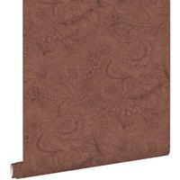 TAPETE Blumenmuster 50 x 900 cm - Terracotta, Papier (50/900cm) - ESTAhome