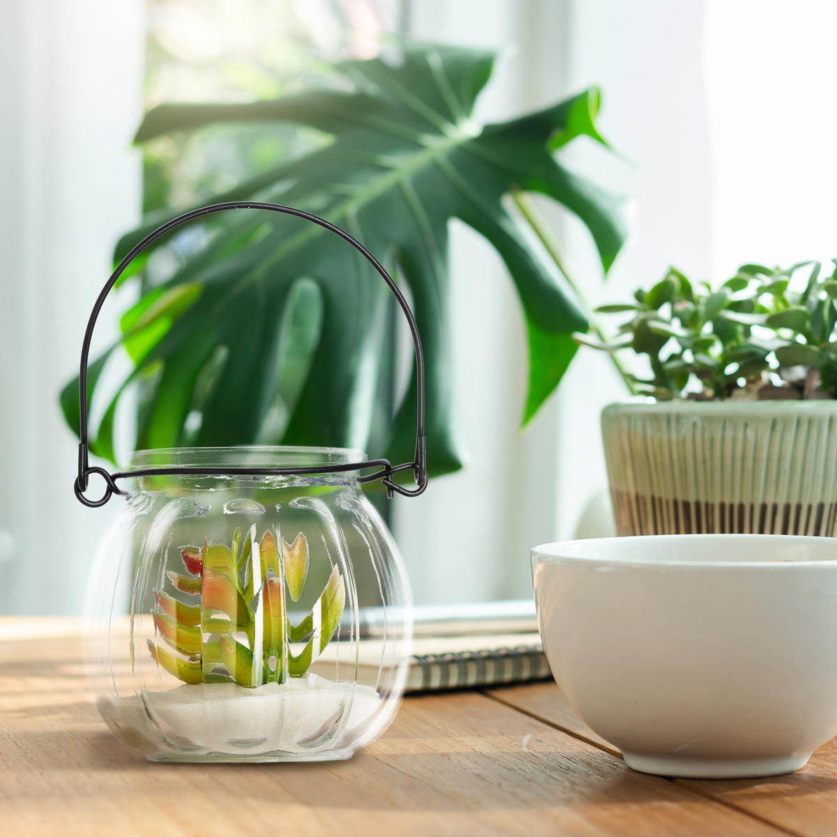 12XWINDLICHT - Transparent, Glas/Metall (8/7.5/8cm) - Relaxdays