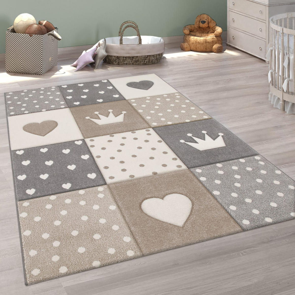 KINDERTEPPICH 80/150 cm Cosmo 339 - Beige, Kunststoff (80/150cm) - Paco Home