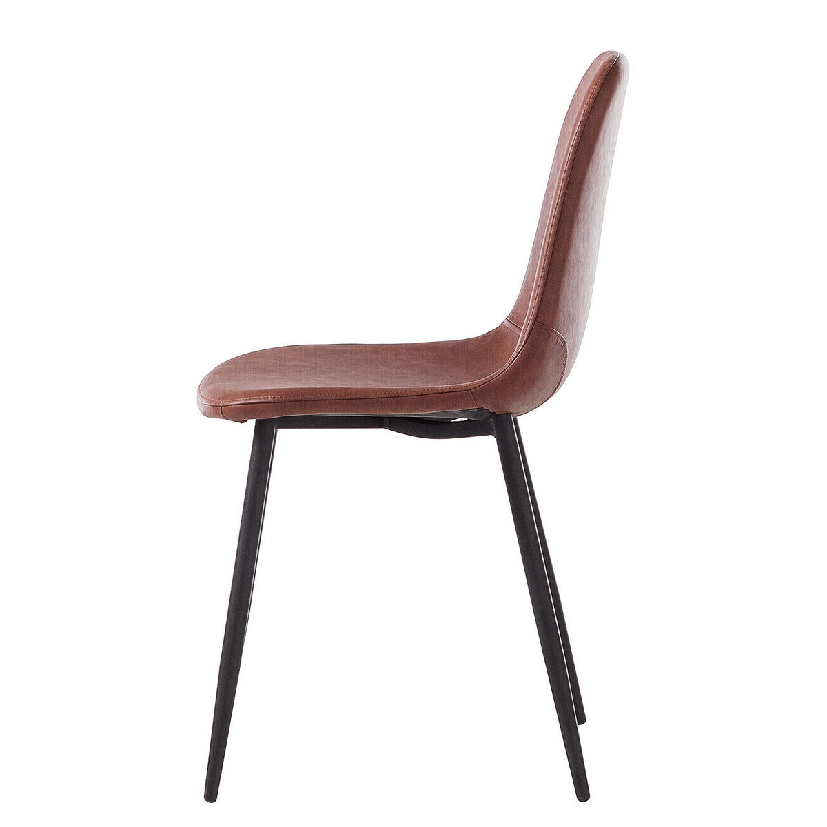 POLSTERSTUHL - Metall / Kunstleder - Vintage Braun / Schwarz - Schwarz/Braun, Kunststoff/Metall (44/87/52cm) - home24