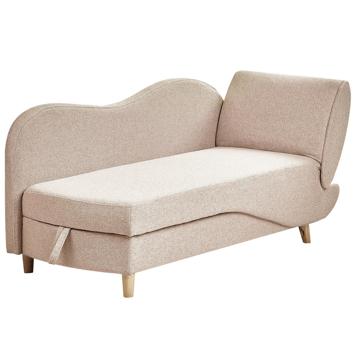 ČALOUNĚNÉ lehátko chaise longue pravostranné Hnědé Meri - světle hnědá, textil (155/76/69cm) - Beliani