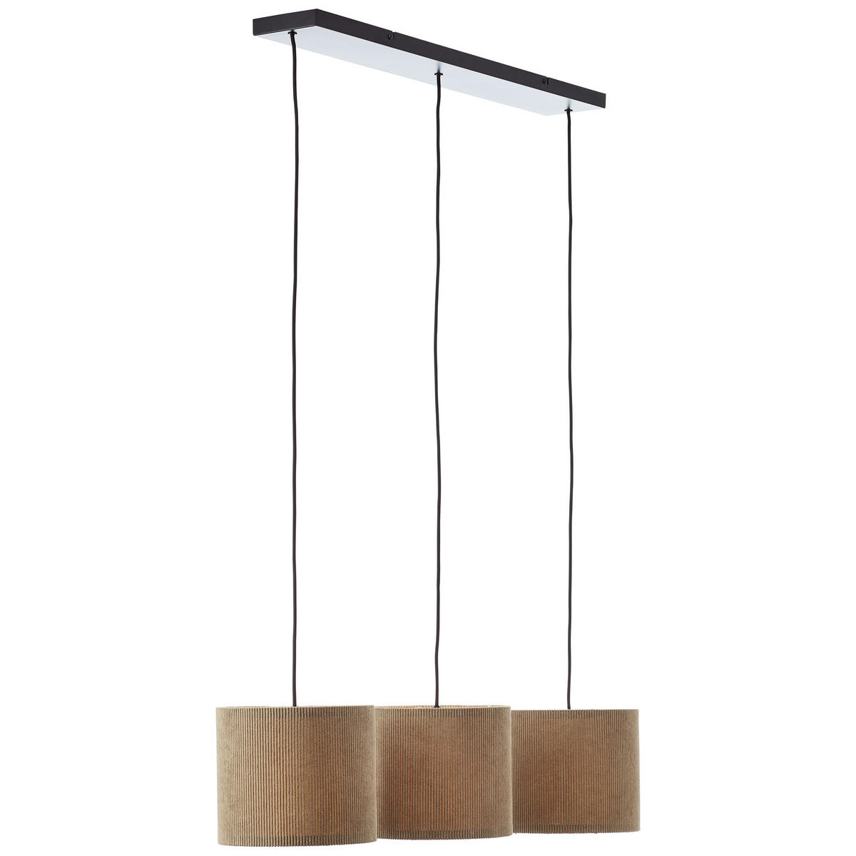 PENDELLEUCHTE Cord-Lampenschirm 60100/22 - Grau, Metall (23/94/150cm) - Brilliant