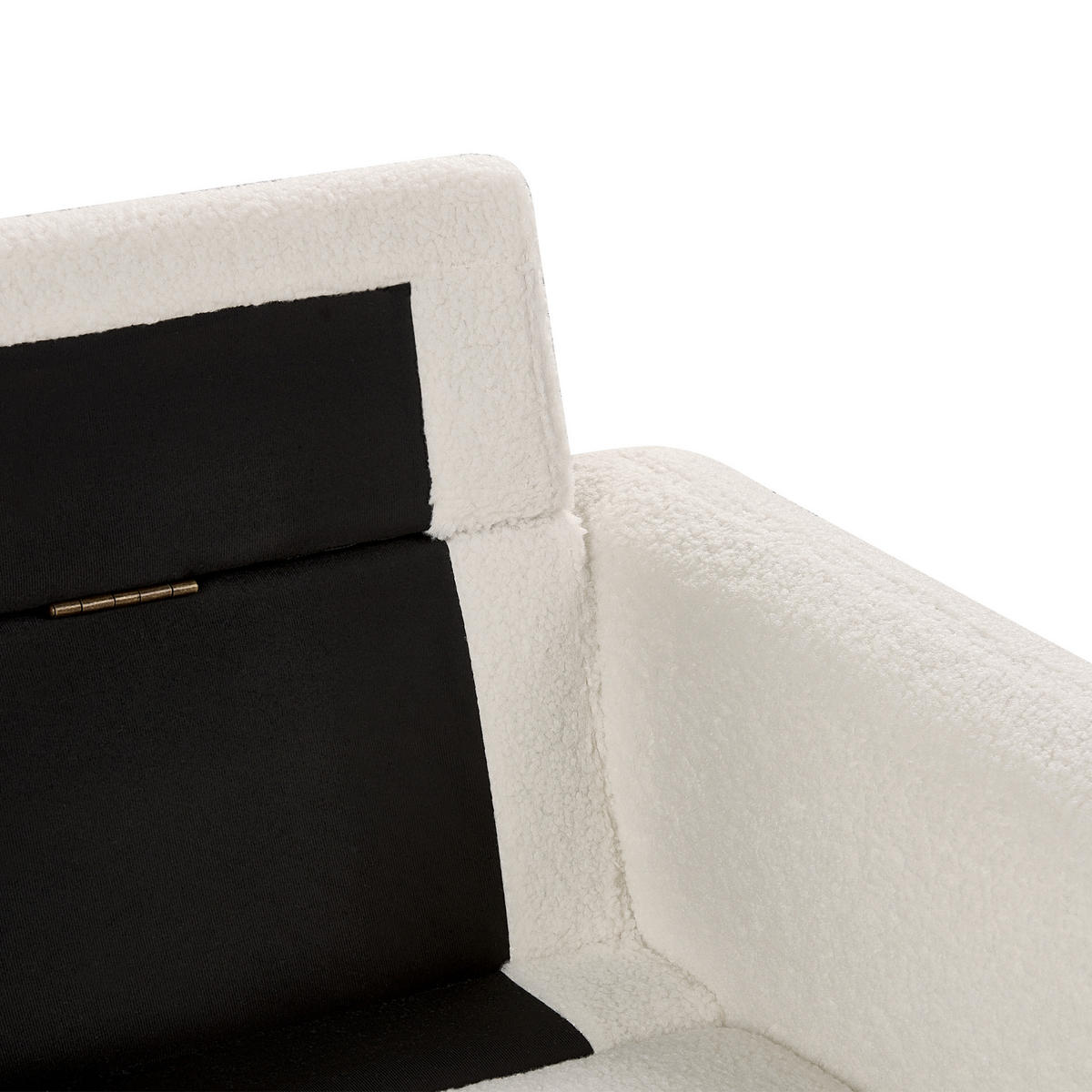 3-SITZER-SOFA Bouclé Weiß Tuve - Hellbraun/Weiß, Textil (199/85/90cm) - Beliani