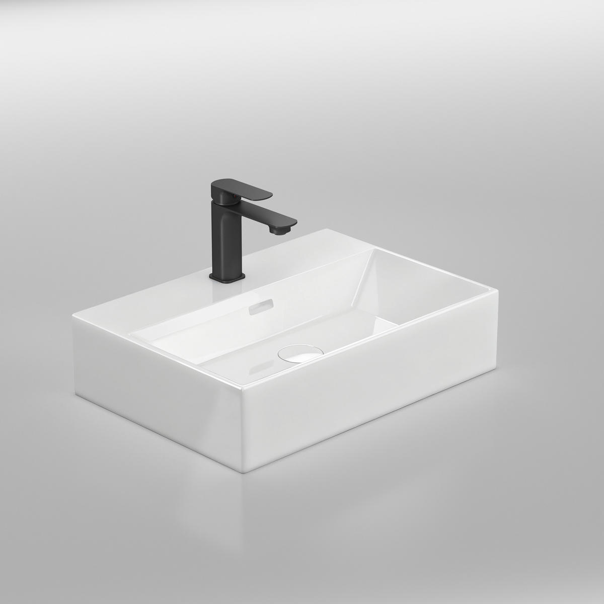 WASCHBECKEN mit Überlauf Weiß 51,5 / 36 / 13 cm - Weiß Hochglanz, Keramik (36.5/13/51.5cm) - EMKE