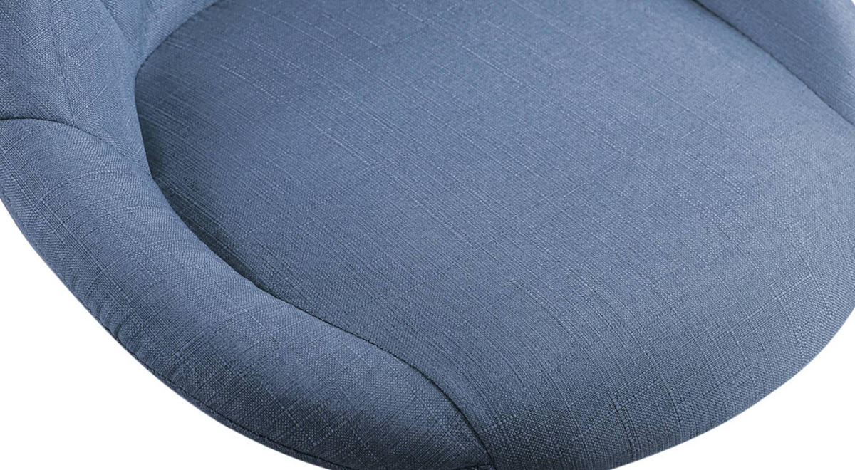 ARBEITSHOCKER Lazius Stoff blau - Blau, Metall (47/82/49cm) - TPFLiving