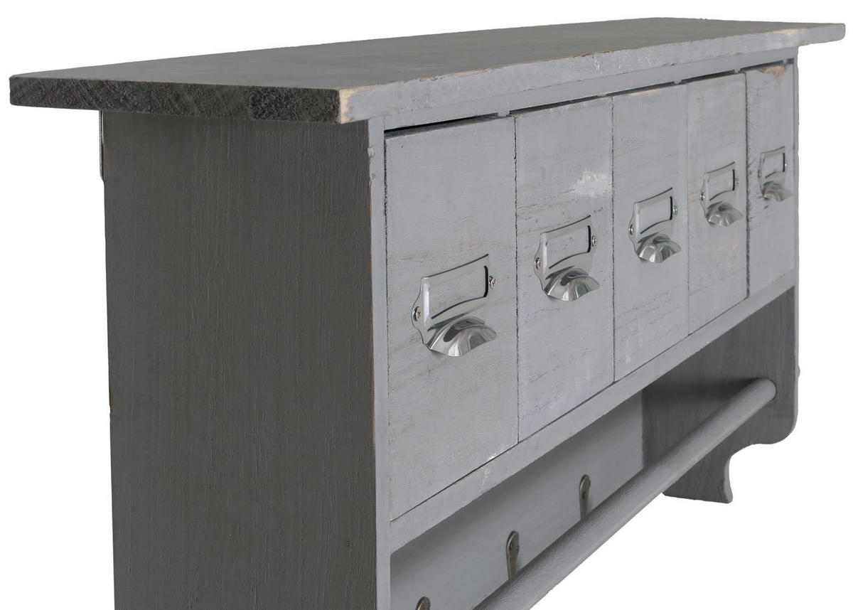 KÜCHENREGAL 5 SCHUBLADEN Grau - Grau, Holz (65/32/13cm) - MCW