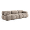 3-SITZER SOFA Chenille Stoff Beige - Beige/Schwarz, Kunststoff/Textil (285/70/96cm) - LaMiaSofa
