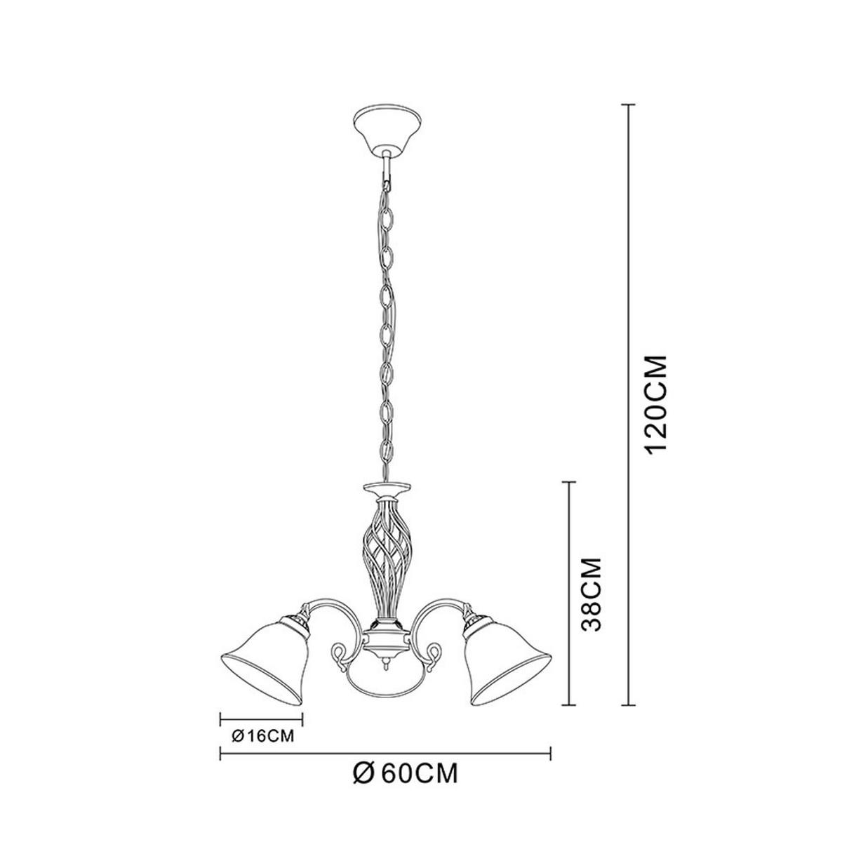 KRONLEUCHTER ODIN Messing 5-flammig - Messingfarben, Glas (60/60/120cm) - Globo Lighting
