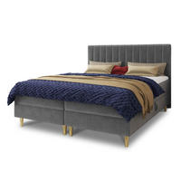BOXBETT Gold - 180x200 - grau (Manila 16, Velvet) - Gelb/Grau, Holz/Holzwerkstoff (180/200cm) - Sofnet