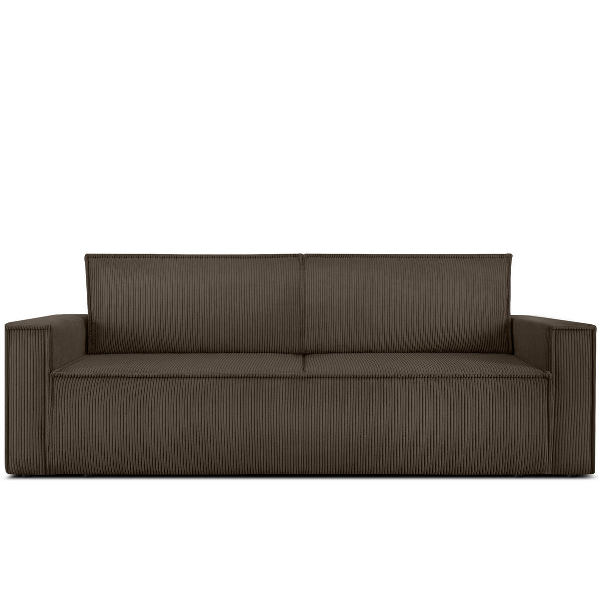 SCHLAFSOFA NAPI in Pet Friendly Cord-Stoff, braun - Schwarz/Braun, Textil (228/89/101cm) - KONSIMO®