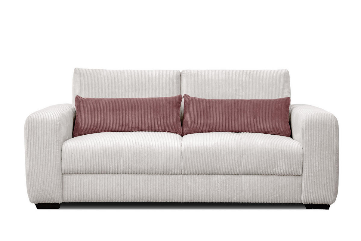 SOFA OLI 3-Sitzer, perlweiß - Weiß, Holz/Textil (208/91/108cm) - Courtois Laville
