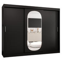 SCHWEBETÜRENSCHRANK 200/250/62 3-türig - Silberfarben/Schwarz, Holz (250/200/62cm) - MÖBEL KRYSPOL
