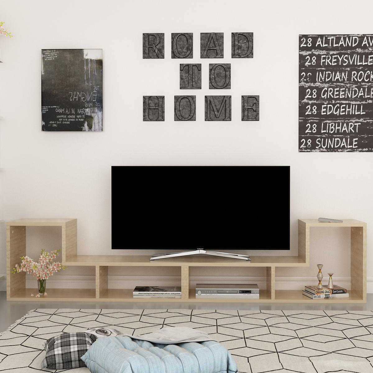 TV-ELEMENT Tetris Eiche - Alteiche, Holzwerkstoff (120/40/29.5cm)