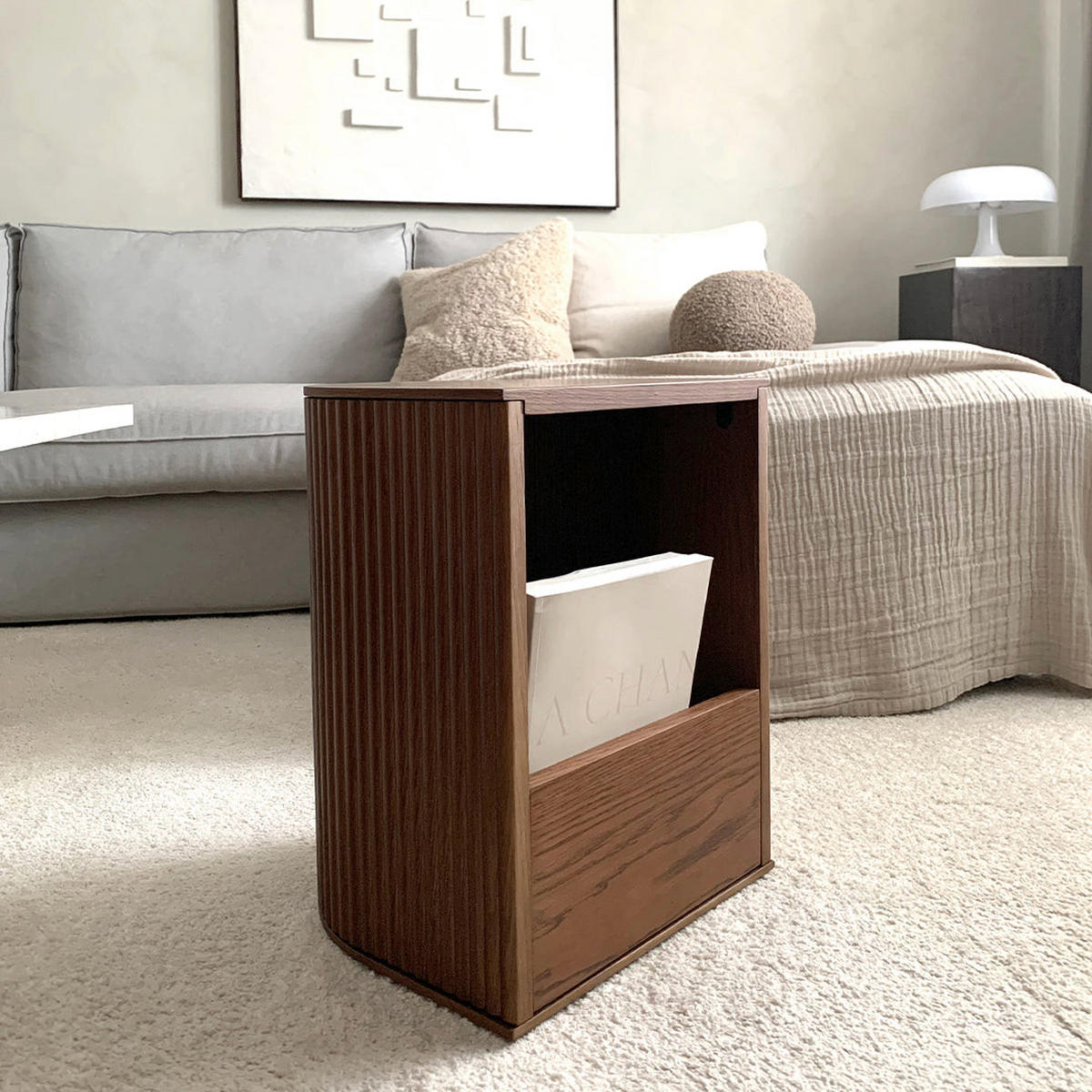 HOCKER Duna mit Stauraum - Walnussfarben, Holz (35/45/32.8cm) - Woodendot