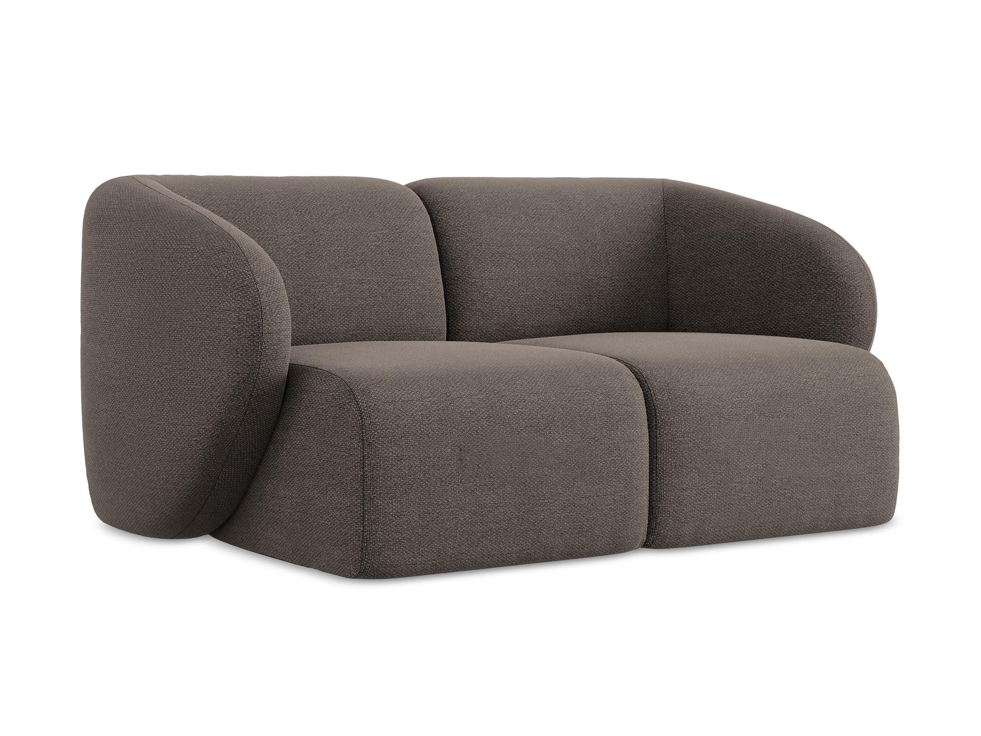 2-SITZER-SOFA Bouclé Stoff Braun - Schwarz/Mokka, Holzwerkstoff/Kunststoff (174/75/94cm) - Makamii